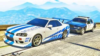 ДЕРЗКИЙ Nissan Skyline Брайана О'Коннора против Полицейских. ПОЛИЦЕЙСКИЕ ПОГОНИ В GTA 5 ONLINE