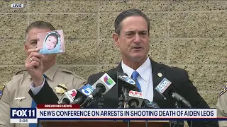 Officials provide an update on the arrests made in the road rage shooting death of Aiden Leos