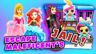 Disney Princesses Help LOL Surprise Dolls Escape Maleficent's Jail! W/ PJ Masks, Ariel & Rapunzel