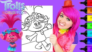 Coloring Poppy Trolls 2 World Tour Crayola Coloring Page Prismacolor Markers | KiMMi THE CLOWN
