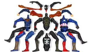 Merakit Mainan Spider-Man vs Siren head vs Captain America vs Venom vs Superman Avengers Superhero