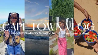 Cape Town Vlog pt2 | beach, strawberry farm,table mountain, wine tasting | south african youtuber |