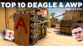 ABSOLUTELY OUTPLAYED! 💥 - Top 10 DEAGLE & AWP Plays of BLAST Fall Groups 2021