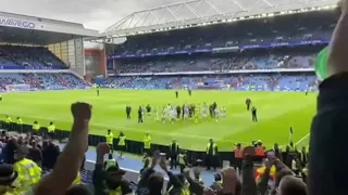 CELTIC FANS CELEBRATING AFTER BEATING RANGERS 2-1