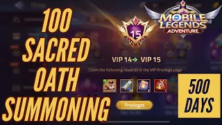 VIP 15 🔥 100 SACRED OATH SUMMONING - Mobile Legends Adventure