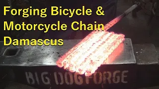 Blacksmithing  /  Forging Bicycle & Motorcycle Chain Damascus