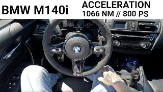 800 PS BMW M140i - 0-248 km/h Acceleration - On Airport
