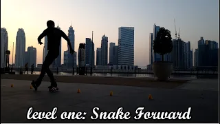 Slalom roller skate video level 1 snake forward/Слалом на роликах видео урок