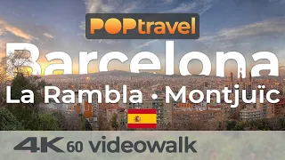 Walking in BARCELONA / Spain - La Rambla to Montjuïc - 4K 60fps (UHD)