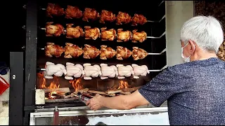 참나무 통닭구이 25년경력!! 할아버지 장작구이 통닭집 / oak firewood roast chicken / Korean street food
