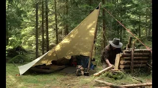 6 DAYS SOLO BUSHCRAFT IN THE WILD - Wild Camping, Outdoor Cooking, Rain Tarp - LONG VERSION