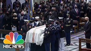 Watch As Military Honor Guard Carries Colin Powell’s Casket Into Funeral