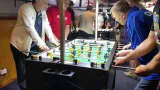 Todd Laffredo Master Foosball at it’s best. The Pullkick from hell!!