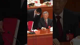 New Video Shows Former Chinese President Hu Escorted Off Congress Stage #shorts