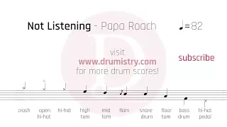 Papa Roach - Not Listening (clean) Drum Score