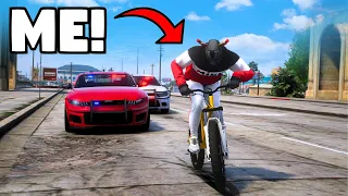 I escape cops on bicycles in GTA 5 RP