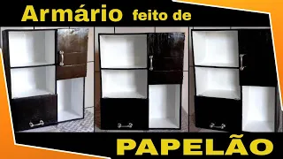 MÓVEIS DE PAPELÃO COMO FAZER Amario de papelão pra cozinha com porta papel toalha faça fácil papelão