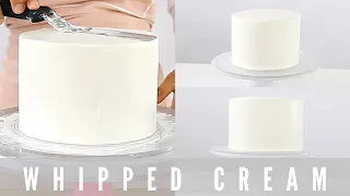 HOW TO DECORATE A CAKE WITH WHIPPED CREAM FOR BEGINNERS │ SHARP EDGES / SMOOTH SIDES │CAKES BY MK