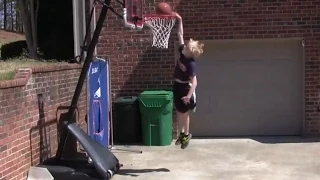 10 Year Old Dunks on 8.5 foot goal