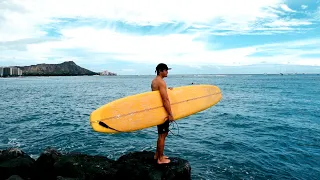 Stole my Girlfriends Board to Surf WAIKIKI