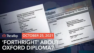 Bongbong Marcos always 'forthright' about Oxford diploma? Not really
