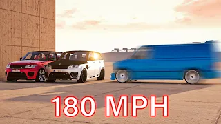 2x Range Rover Sport SVR vs Van 💥180MPH💥 Crash Test - BeamNG.Drive