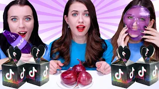 ASMR Purple Food Mukbang Challenge By LiLiBu | Eating Only One Color Food