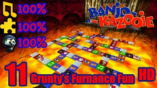 Banjo Kazooie HD 100% Walkthrough Part 11 - Grunty's Furnance Fun