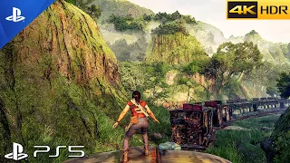 (PS5) UNCHARTED EPIC TRAIN CHASE Scene | ULTRA High Graphics Gameplay [4K 60FPS HDR]