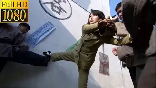 Kung Fu Movie: Bullies tries to rape the girl, but she is a kung fu master, defeating them alone!