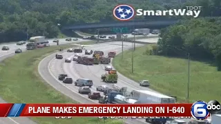 Plane lands on interstate in Knoxville after running out of gas, no injuries reported