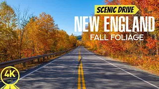 Autumn Scenic Roads of New England - Fall Foliage Colors & Autumn Vibes in 4K Scenic Drive Video