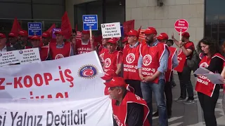 TEZ-KOOP-İŞ SENDİKASI GORDION AVM ÖNÜNDE H&M'Yİ PROTESTO ETTİ !