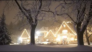 WINTER SNOW STORM in Toronto suburbs Create Winter Wonderland - Blizzard Snow Storm video 4K