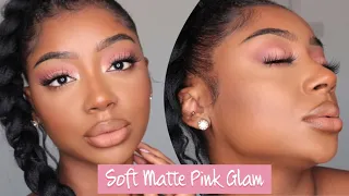 Soft Glam Matte Pink Look - Valentine's Day Approriate!