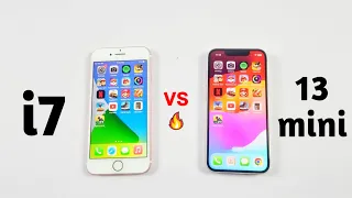 iOS 15.7.9 Vs 17.0.3 SPEED TEST!! iPhone 7 Vs iPhone 13 Mini in 2023