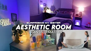 Room Transformation *aesthetic, tiktok inspired* | Mini Room Makeover for My Sister