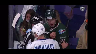 Илья Сафонов (Ак Барс) и Никита Новиков (Динамо) Хоккейные Драки КХЛ Hockey Fights