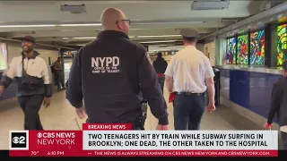 2 teens hit by train while subway surfing in Brooklyn
