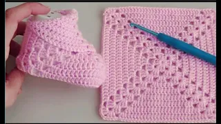 Easy and beautiful ❤️❤️❤️ crochet of baby  shoes