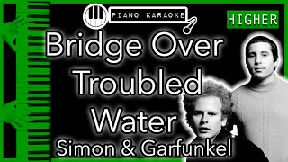 Bridge Over Troubled Water (HIGHER +3) - Simon & Garfunkel - Piano Karaoke Instrumental