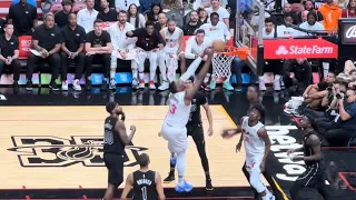 Bam Adebayo Dunks! - Miami Heat vs Brooklyn Nets