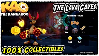 Kao The Kangaroo The Lava Caves All Collectibles (Runes, Crystals, Scrolls, KAO, Chests)