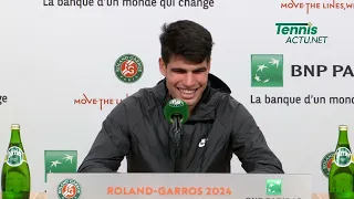 Tennis - Roland-Garros 2024 - Carlos Alcaraz : "I may be more nervous against Sinner"