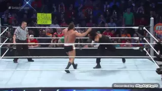 Roman Reigns spear to Rusev