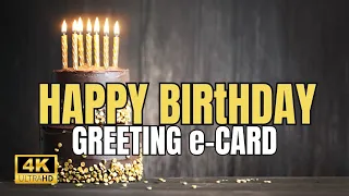 Stylish Birthday E-Card-Black/Gold - 4K UHD