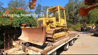 Cat D3 dozer coming home after being abandoned last 7 years! Pt2..  Letting my 8 year old drive it.