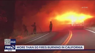 More than 50 fires burning in California