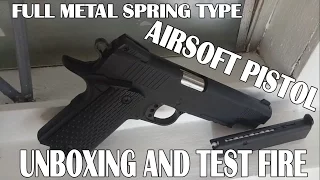 FULL METAL SPRING TYPE AIRSOFT PISTOL C.10A+ UNBOXING AND REVIEW