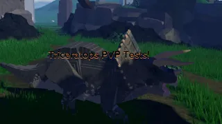 Triceratops PvP tests!(Roblox Jurassic Blocky)